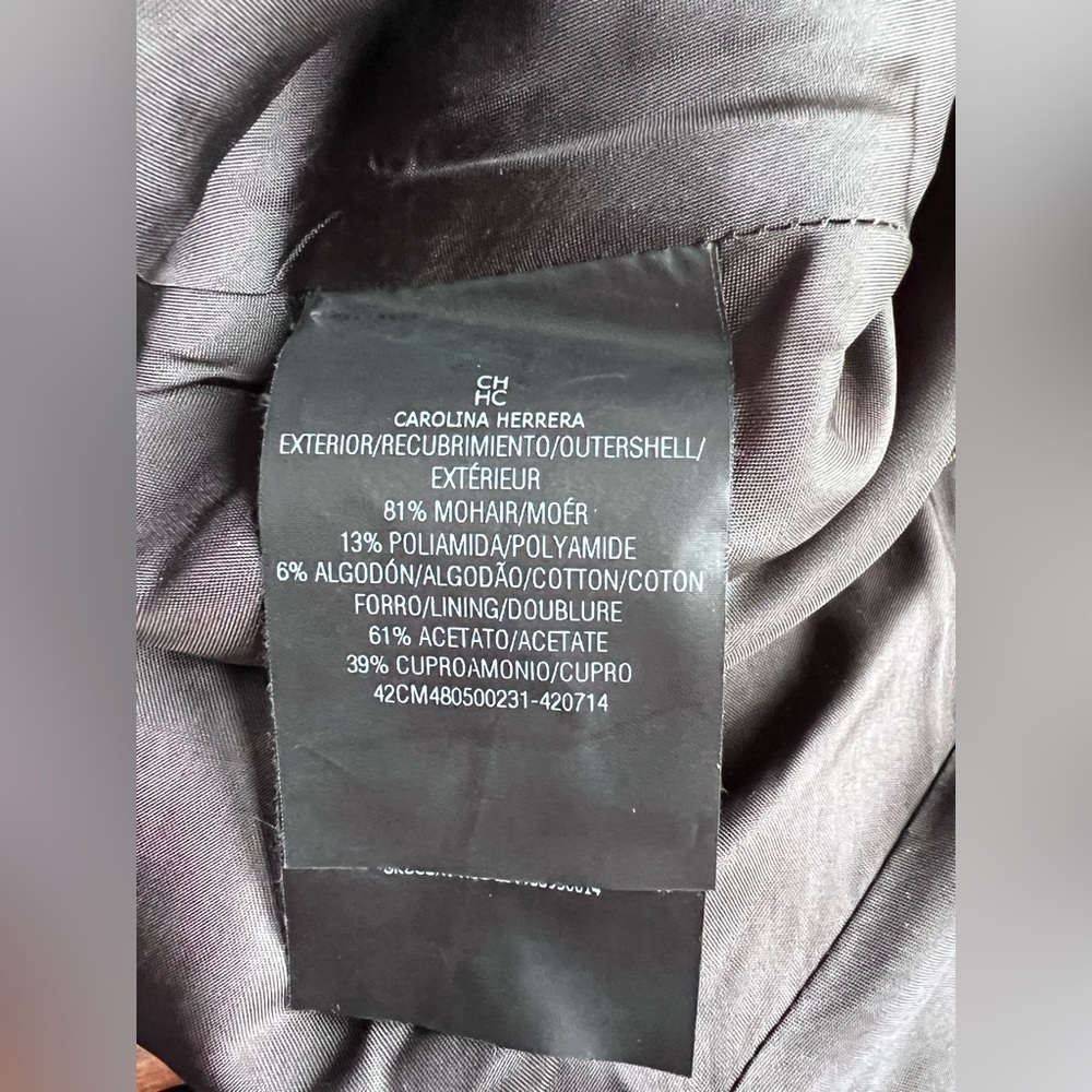 Carolina Herrera Mohair Skirt  Brown Cream Textured Pencil Size 4 - Picture 9 of 11